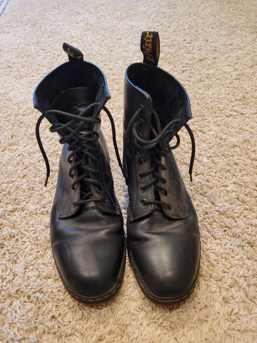 Dr. Martens Newton Black Temperley Leather Boots - Mens US 11